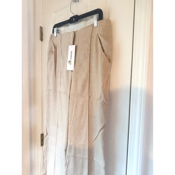 VERONICA BEARD Komi Pants Sandalwood Melange Wide Leg Size 10 - Picture 3 of 4